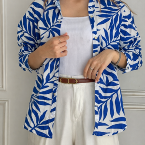 شومیز گل آبی